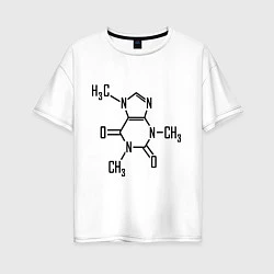 Женская футболка оверсайз Кофеин формула