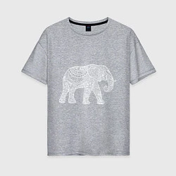Женская футболка оверсайз Расписной слон
