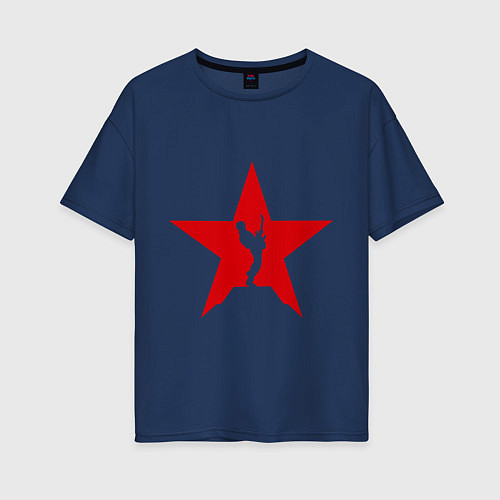 Женская футболка оверсайз Rock Star / Тёмно-синий – фото 1