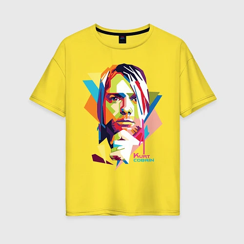 Женская футболка оверсайз Kurt Cobain: Colors / Желтый – фото 1