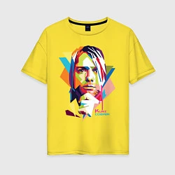 Футболка оверсайз женская Kurt Cobain: Colors, цвет: желтый