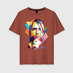 Футболка оверсайз женская Kurt Cobain: Colors, цвет: кирпичный