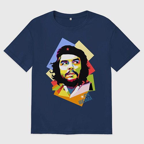 Женская футболка оверсайз Che Guevara Art / Тёмно-синий – фото 1