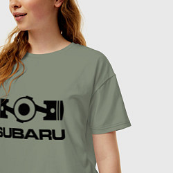 Футболка оверсайз женская Subaru, цвет: авокадо — фото 2