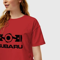 Футболка оверсайз женская Subaru, цвет: красный — фото 2