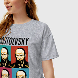Футболка оверсайз женская Dostoevsky, цвет: меланж — фото 2