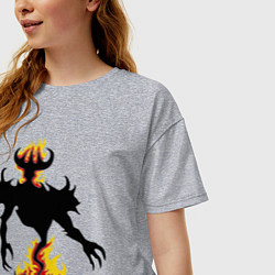 Футболка оверсайз женская Nevermore Fire, цвет: меланж — фото 2