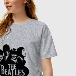 Футболка оверсайз женская The Beatles Band, цвет: меланж — фото 2