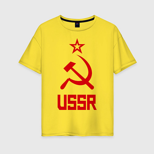 Женская футболка оверсайз СССР - великая держава / Желтый – фото 1