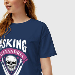 Футболка оверсайз женская Asking Alexandria: Skull Fang, цвет: тёмно-синий — фото 2