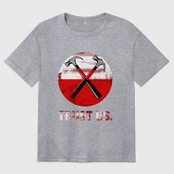 Футболка оверсайз женская Pink Floyd: Trust us, цвет: меланж