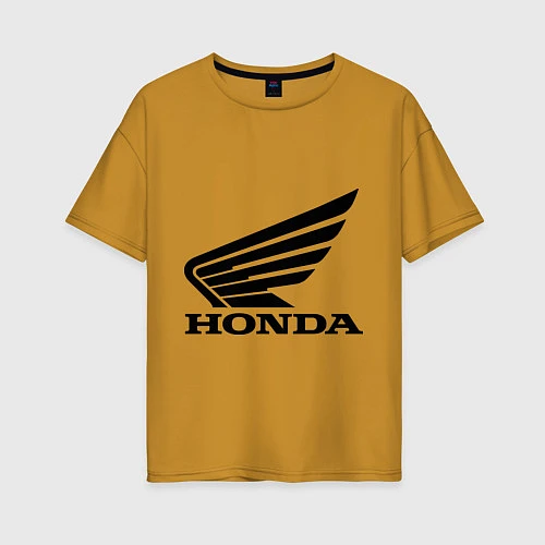 Женская футболка оверсайз Honda Motor / Горчичный – фото 1