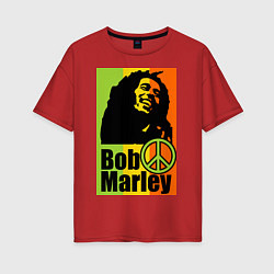 Футболка оверсайз женская Bob Marley: Jamaica, цвет: красный