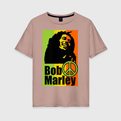 Футболка оверсайз женская Bob Marley: Jamaica, цвет: пыльно-розовый