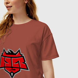 Футболка оверсайз женская HellRaisers Logo, цвет: кирпичный — фото 2