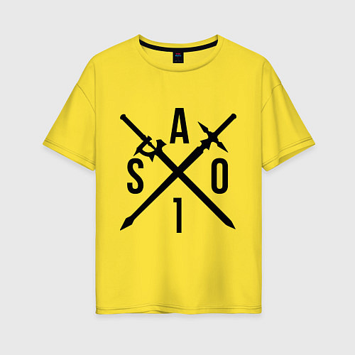 Женская футболка оверсайз Мечи Сворд Арт / Желтый – фото 1