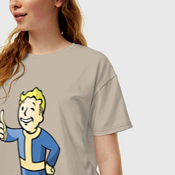Футболка оверсайз женская Fallout vault boy, цвет: миндальный — фото 2