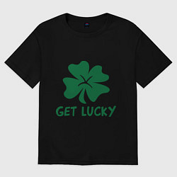Футболка оверсайз женская Get lucky, цвет: черный