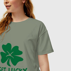 Футболка оверсайз женская Get lucky, цвет: авокадо — фото 2