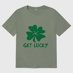 Футболка оверсайз женская Get lucky, цвет: авокадо