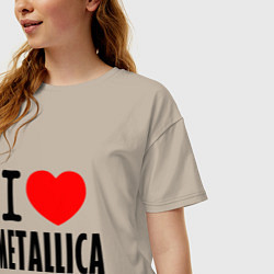 Футболка оверсайз женская I love Metallica, цвет: миндальный — фото 2