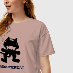 Футболка оверсайз женская Monstercat, цвет: пыльно-розовый — фото 2