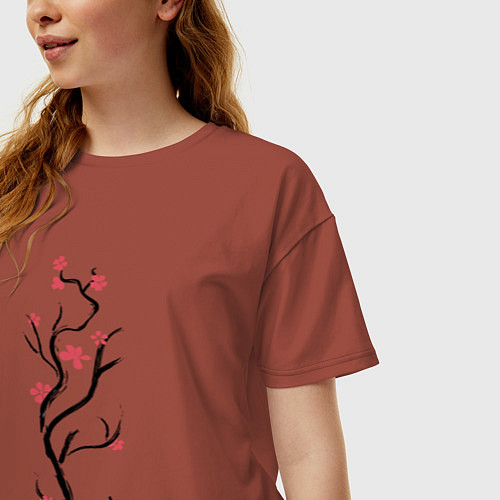 Женская футболка оверсайз Весна. Любовь / Кирпичный – фото 3