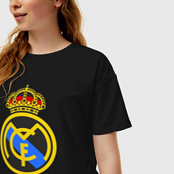 Футболка оверсайз женская Real Madrid, цвет: черный — фото 2