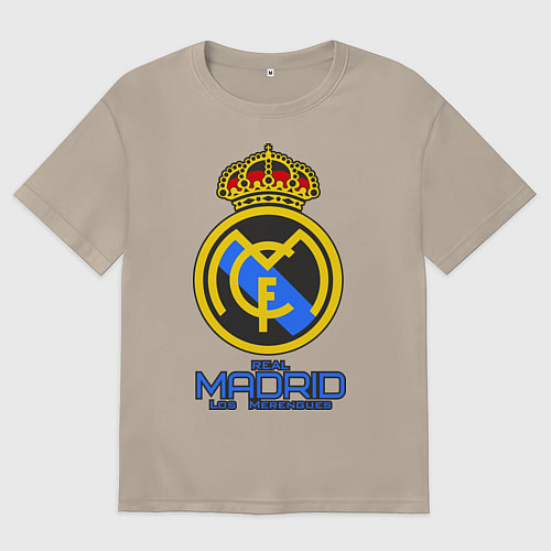 Женская футболка оверсайз Real Madrid / Миндальный – фото 1