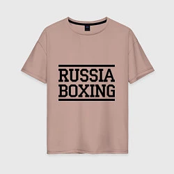 Футболка оверсайз женская Russia boxing, цвет: пыльно-розовый