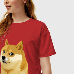 Футболка оверсайз женская Doge, цвет: красный — фото 2