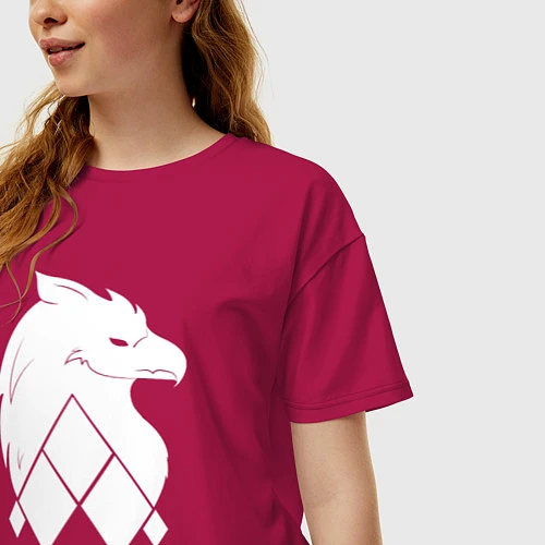 Женская футболка оверсайз Griffin Geometry / Маджента – фото 3