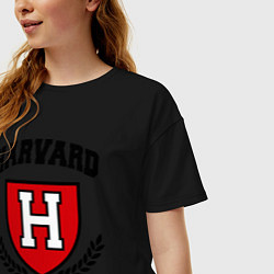 Футболка оверсайз женская Harvard University, цвет: черный — фото 2