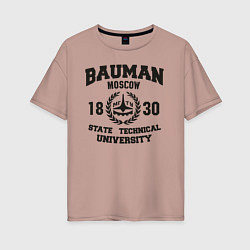 Футболка оверсайз женская BAUMAN University, цвет: пыльно-розовый