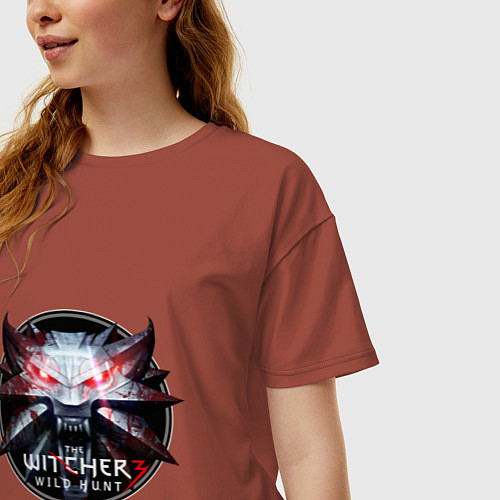 Женская футболка оверсайз The Witcher 3 / Кирпичный – фото 3