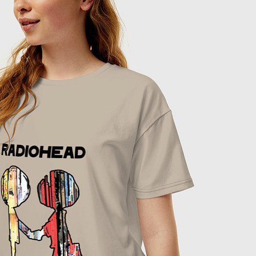 Женская футболка оверсайз Radiohead Peoples / Миндальный – фото 3
