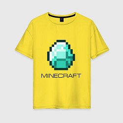 Футболка оверсайз женская Minecraft Diamond, цвет: желтый