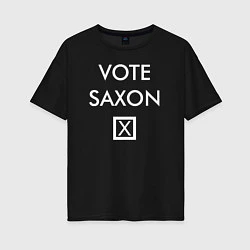 Футболка оверсайз женская Vote Saxon, цвет: черный