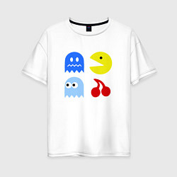 Футболка оверсайз женская Pac-Man Pack, цвет: белый