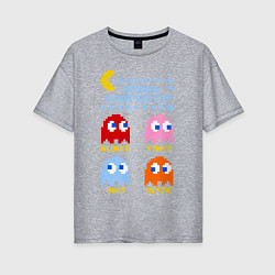Футболка оверсайз женская Pac-Man: Usual Suspects, цвет: меланж