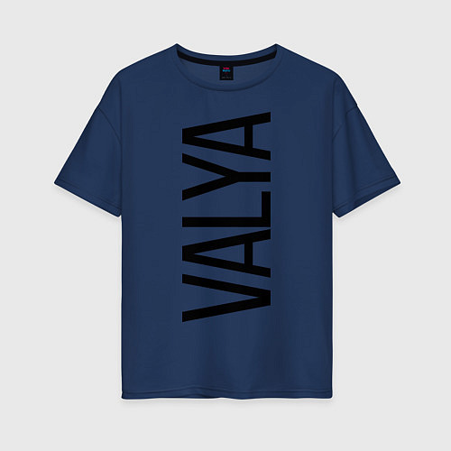 Женская футболка оверсайз Валя / Тёмно-синий – фото 1