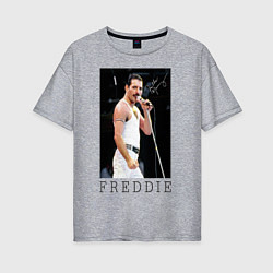 Футболка оверсайз женская Queen: Freddie, цвет: меланж