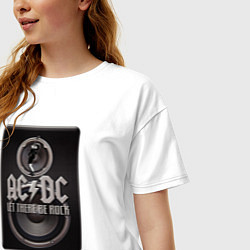 Футболка оверсайз женская AC/DC: Let there be rock, цвет: белый — фото 2