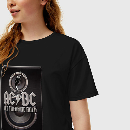 Женская футболка оверсайз AC/DC: Let there be rock / Черный – фото 3