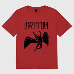 Футболка оверсайз женская Led Zeppelin Swan, цвет: красный