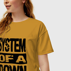 Футболка оверсайз женская System Of A Down, цвет: горчичный — фото 2