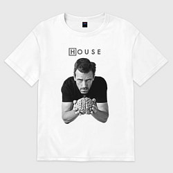 Футболка оверсайз женская House Brain, цвет: белый