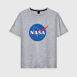 Футболка оверсайз женская NASA: Logo, цвет: меланж