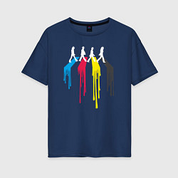 Футболка оверсайз женская Abbey Road Colors, цвет: тёмно-синий