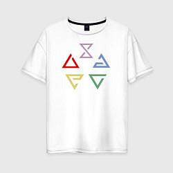 Футболка оверсайз женская Witcher 3 знаки, цвет: белый